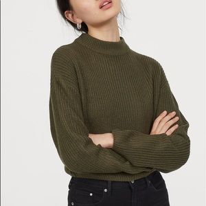 H&M Olive Cropped Knit